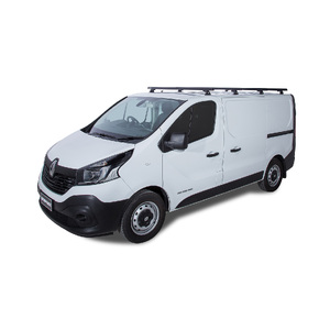 Rhino-Rack JA7937 Heavy Duty RLT600 Black 4 Bar Roof Rack for RENAULT Trafic X82 SWB (Low Roof) 2DR Van (05/2015-Current)