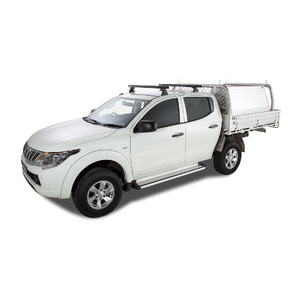Rhino-Rack JA8630 Heavy Duty RLT600 Ditch Mount Black 2 Bar Roof Rack for MITSUBISHI Triton Gen5 MQ/MR Double Cab 4DR Ute (01/2015-12/2024)