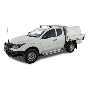 Rhino-Rack JA8808 Heavy Duty RLT600 Ditch Mount Black 1 Bar Roof Rack (Front) for MITSUBISHI Triton Gen5 MQ/MR Extra Cab 2DR Ute (04/2015-Current)
