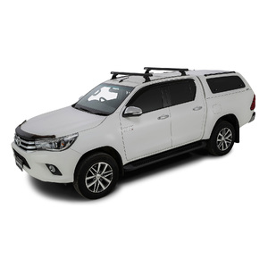 Rhino-Rack JB0952 Heavy Duty RCH Trackmount Black 2 Bar Roof Rack for TOYOTA Hilux Gen 8 Double Cab 4DR Ute (10/2015-Current)
