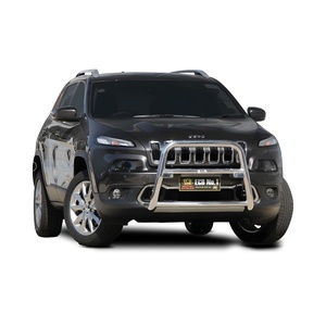 ECB Silver Hammertone Nudge Bar - Series 2 to suit Jeep Cherokee KL Ex TrailHawk 06/14 - 12/18