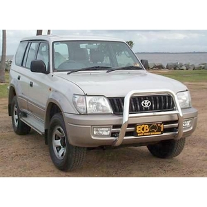 ECB Silver Hammertone Nudge Bar - Series 2 to suit Toyota Prado 07/96 - 02/03