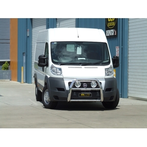 ECB Silver Hammertone Nudge Bar - Series 2 to suit Fiat Ducato 12/07 - 08/11