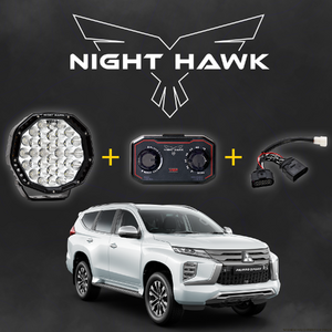 Bushranger Night Hawk 9" VBP Series LED Driving Light Kit to suit Mitsubishi Pajero Sport 2019 - Onwards (with Factory LEDs)