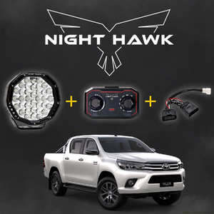 Bushranger Night Hawk 9" VBP Series LED Driving Light Kit to suit Toyota Hilux 2015 - Onwards (with Factory Bi-LEDs)