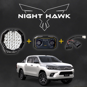 Bushranger Night Hawk 9" VCT Series LED Driving Light Kit to suit Toyota Hilux 2015 - Onwards (with Factory Bi-LEDs)