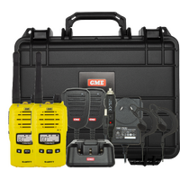 GME 5/1 Watt UHF CB Handheld Radio including Accessories - Twin Pack - Yellow