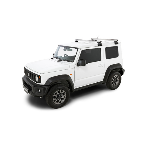 Rhino HD Silver 2 Bar Roof Rack for SUZUKI Jimny JB74/Gen 4 2dr SUV 1/