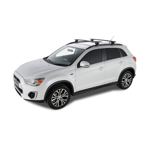 Rhino SX Black 2 Bar Roof Rack for MITSUBISHI Outlander ZJ/ZK 4dr SUV